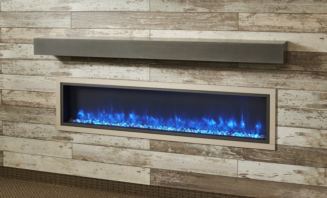 Outdoor GreatRoom Polished Midnight Mist Linear Supercast Mantel GMMMT - The Outdoor Fireplace Store
