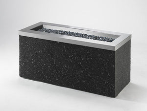 Outdoor GreatRoom Linear Key Largo Fire Pit Table Stainless Steel Top - The Outdoor Fireplace Store