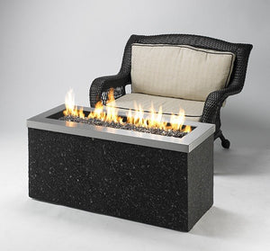 Outdoor GreatRoom Linear Key Largo Fire Pit Table Stainless Steel Top - The Outdoor Fireplace Store