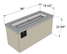 Load image into Gallery viewer, Outdoor GreatRoom Linear Key Largo Fire Pit Table Stainless Steel Top - The Outdoor Fireplace Store