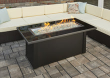 Load image into Gallery viewer, Outdoor GreatRoom Linear Monte Carlo Fire Pit Table Black Glass Top - The Outdoor Fireplace Store