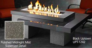 Outdoor GreatRoom Linear Uptown Fire Pit Table Black Granite UPT-1242 - The Outdoor Fireplace Store