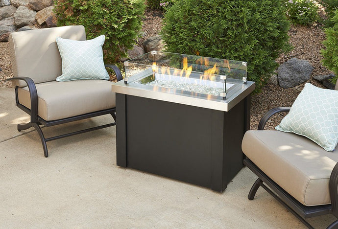 Outdoor GreatRoom Providence Fire Pit Table Stainless Steel Top - The Outdoor Fireplace Store