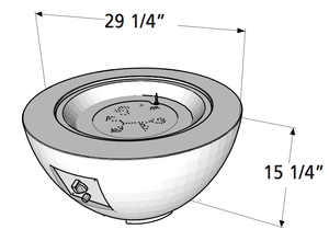 Outdoor GreatRoom Round Cove Fire Bowl 20" Supercast Concrete CV-20 - The Outdoor Fireplace Store