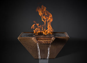 Slick Rock 22" Cascade Square Fire on Water with Electronic Ignition - The Outdoor Fireplace Store