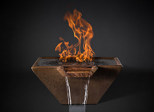 Slick Rock 22" Cascade Square Fire on Water with Electronic Ignition - The Outdoor Fireplace Store