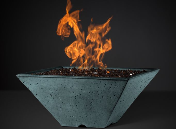 Slick Rock Ridgeline Square Fire Bowl - Match Lit - The Outdoor Fireplace Store