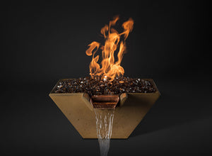 Slick Rock 29" Cascade Square Fire on Glass - Match Lit - The Outdoor Fireplace Store